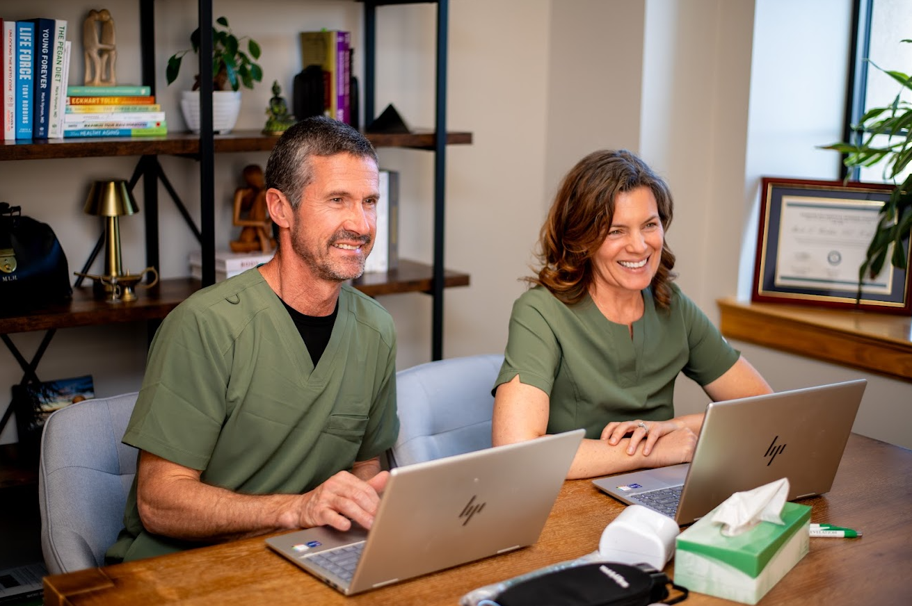 Dr. Mark and Tandi Hechler in consultation